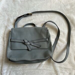 Fossil light muted blue tie genuine leather crossbody bag